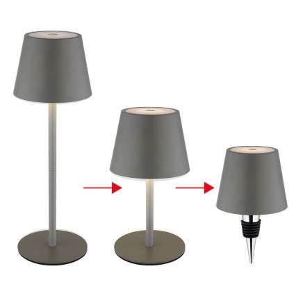 Globo - LED hämardatav puutetundlik laetav välitingimuste lauavalgusti 3-ühes LED/3W/5V 3000/4000/5000K IP54 1800 mAh hall