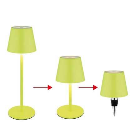 Globo - LED hämardatav puutekontrolliga laetav välistingimuste lauavalgusti 3-ühes LED/3W/5V 3000/4000/5000K IP54 1800 mAh roheline