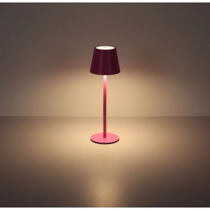 Globo - LED hämardatav puutetundlik laetav välitingimustesse mõeldud lauavalgusti 3-ühes LED/3W/5V 3000/4000/5000K IP54 1800 mAh roosa