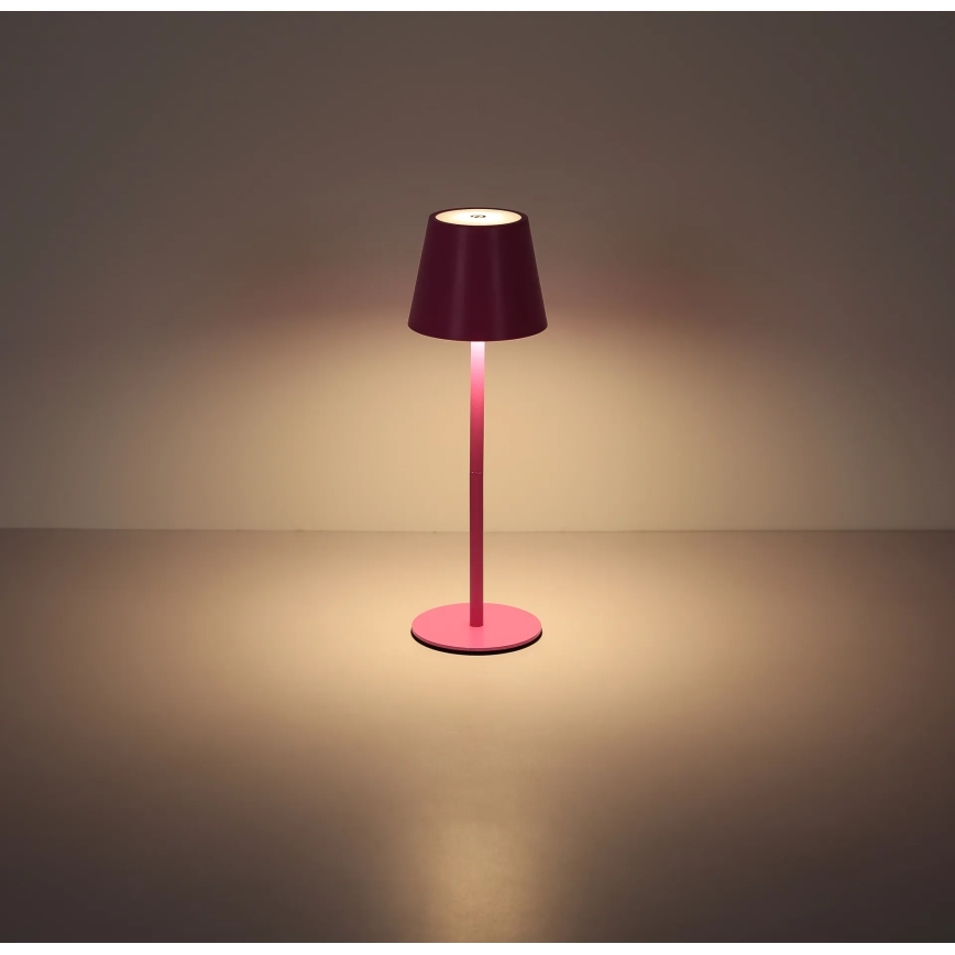 Globo - LED hämardatav puutetundlik laetav välitingimustesse mõeldud lauavalgusti 3-ühes LED/3W/5V 3000/4000/5000K IP54 1800 mAh roosa