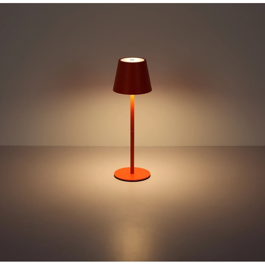 Globo - LED hämardatav puutetundlik laetav välistingimustesse mõeldud lauavalgusti 3-ühes LED/3W/5V 3000/4000/5000K IP54 1800 mAh punane