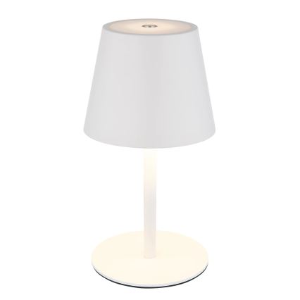 Globo - hämardatav puutejuhtimisega laetav välitingimustes kasutatav LED-laualamp 3-ühes LED/3W/5V 3000/4000/5000K IP54 1800 mAh valge