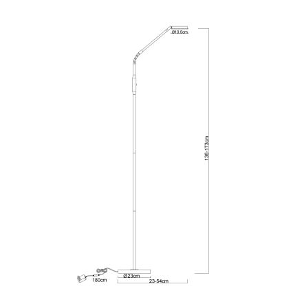Globo - hämardatav puutetundlik LED-põrandalamp LED/6,5W/230V 2700/3350/4000K mattkroom
