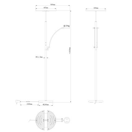Globo - hämardatav LED-põrandalamp LED/40W/230V + LED/5,5W 2700/4000/6000K mattkroom