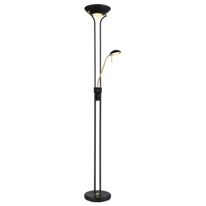 Globo - LED Hämardatav põrandalamp LED/20W/230V + LED/5,5W 3000K must/kuldne