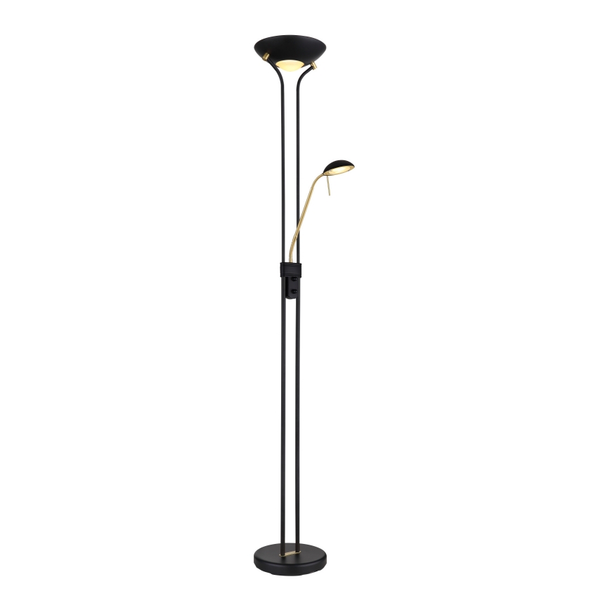 Globo - LED Hämardatav põrandalamp LED/20W/230V + LED/5,5W 3000K must/kuldne