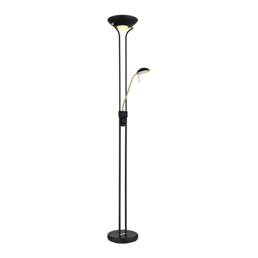 Globo - LED Hämardatav põrandalamp LED/20W/230V + LED/5,5W 3000K must/kuldne