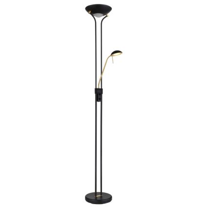 Globo - LED Hämardatav põrandalamp LED/20W/230V + LED/5,5W 3000K must/kuldne