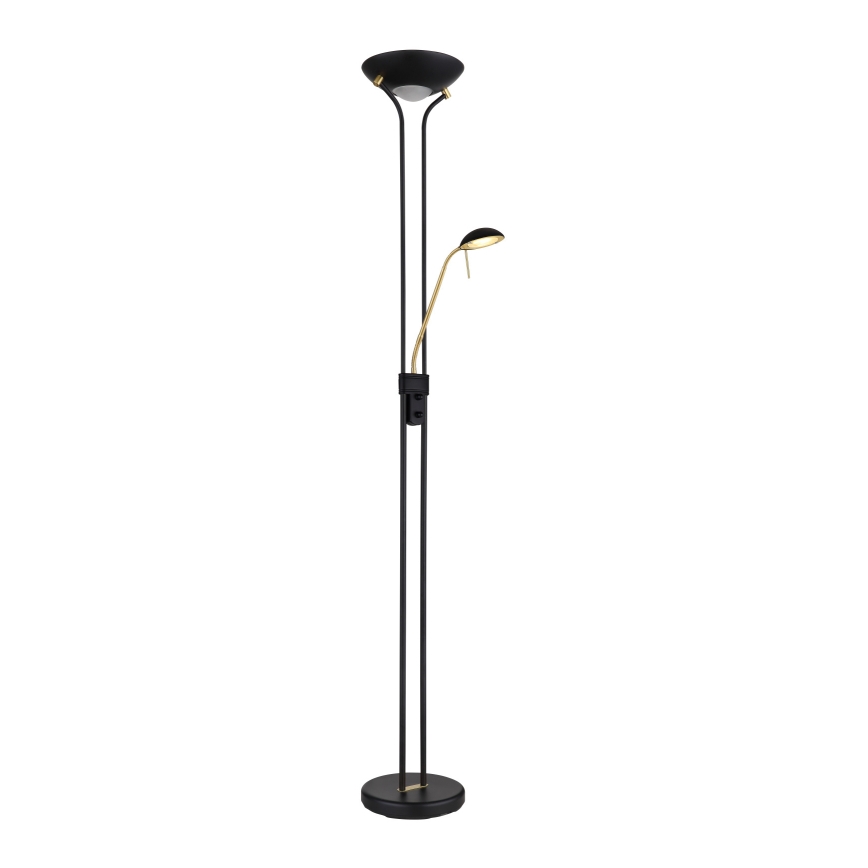 Globo - LED Hämardatav põrandalamp LED/20W/230V + LED/5,5W 3000K must/kuldne