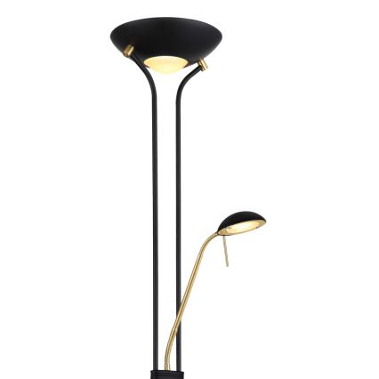 Globo - LED Hämardatav põrandalamp LED/20W/230V + LED/5,5W 3000K must/kuldne