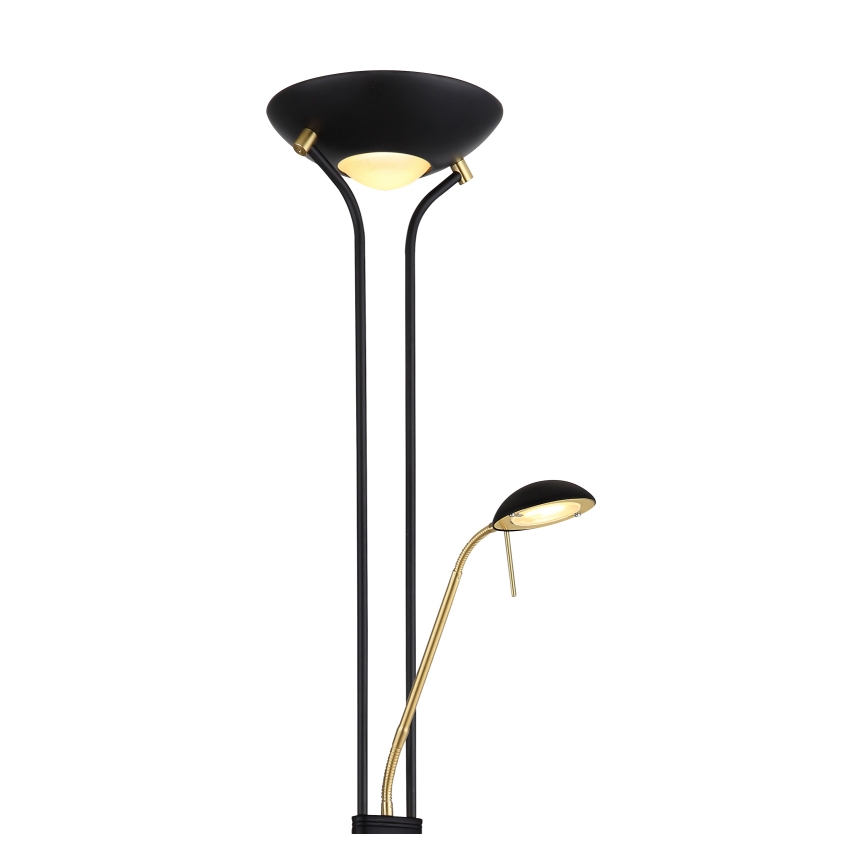 Globo - LED Hämardatav põrandalamp LED/20W/230V + LED/5,5W 3000K must/kuldne