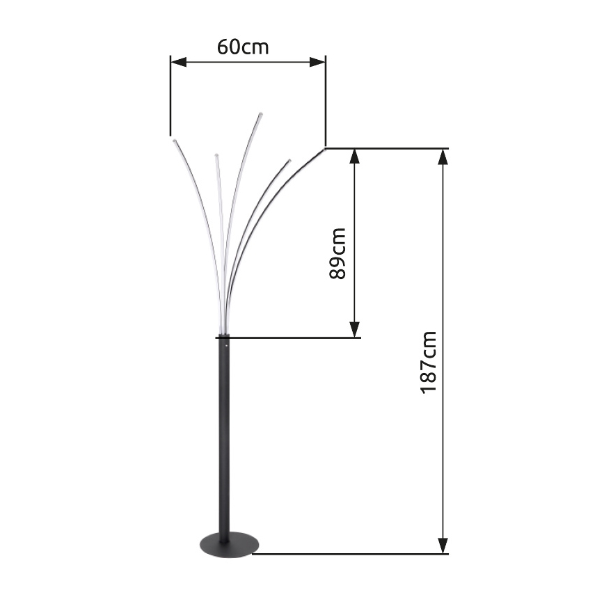 Globo - LED Hämardatav puutetundlik põrandalamp LED/36W/230V läikiv kroom