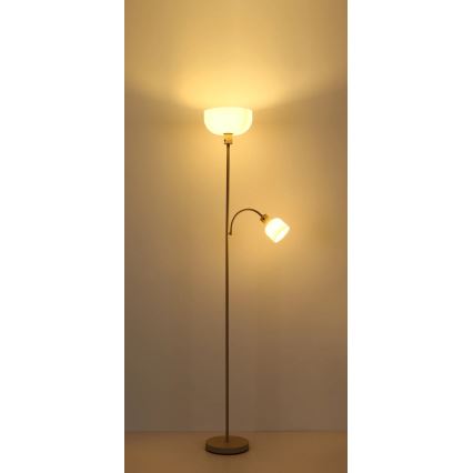 Globo - Põrandalamp 1xE27/40W/230V + 1xE14/25W