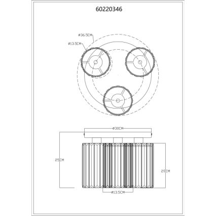 Globo - Laevalgusti 3xE27/60W/230V d. 35 cm