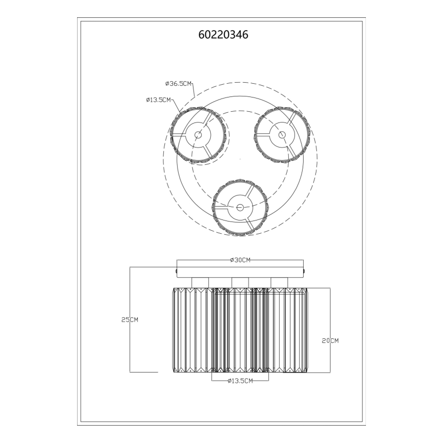 Globo - Laevalgusti 3xE27/60W/230V d. 35 cm