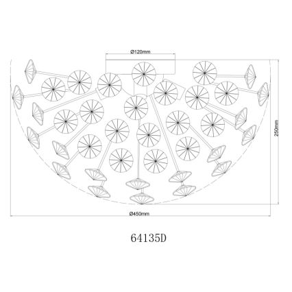 Globo - LED Laevalgusti 4xG9/3,5W/230V d. 45 cm kuldne