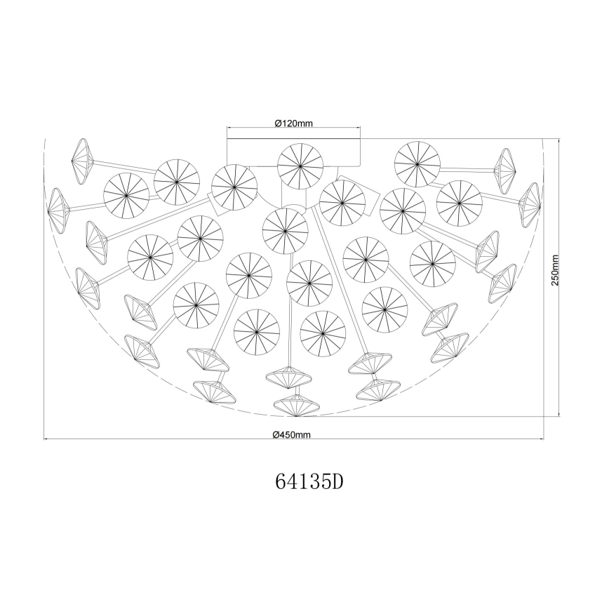Globo - LED Laevalgusti 4xG9/3,5W/230V d. 45 cm kuldne