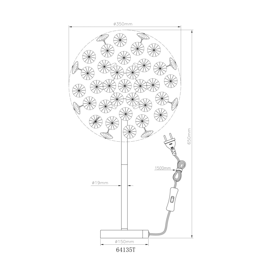Globo - LED Laualamp 8xG9/3,5W/230V kuldne
