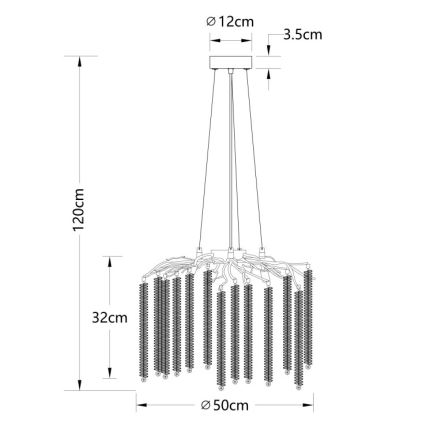 Globo - LED-rippvalgusti kaabliga 6xG9/8W/230V