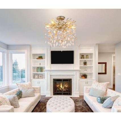 Globo - Rippvalgusti vardaga 6xE14/40W/230V kuldne