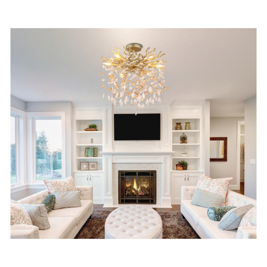 Globo - Rippvalgusti vardaga 6xE14/40W/230V kuldne