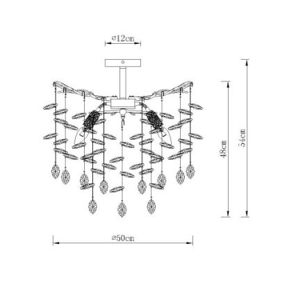 Globo - Varrega rippvalgusti 6xE14/40W/230V hõbedane