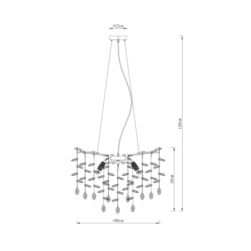 Globo - Ripplühter kaabliga 8xE14/40W/230V kuldne