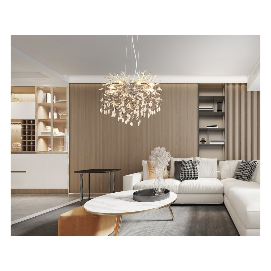 Globo - Ripplühter kaablil 8xE14/40W/230V hõbedane