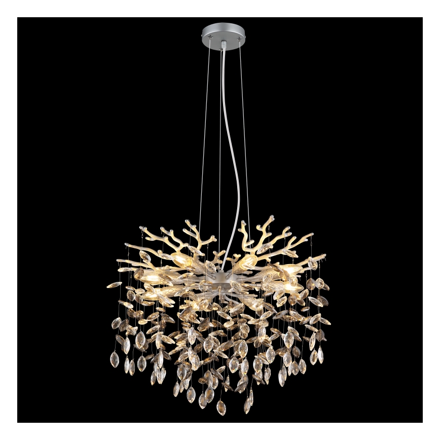 Globo - Ripplühter kaablil 8xE14/40W/230V hõbedane