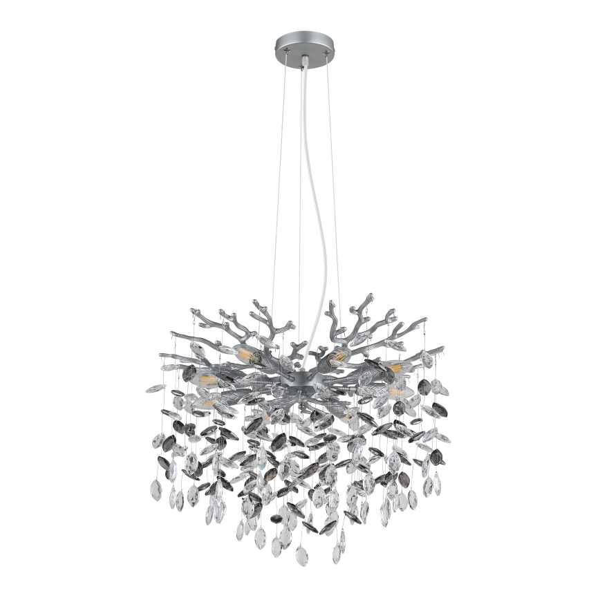 Globo - Ripplühter kaablil 8xE14/40W/230V hõbedane