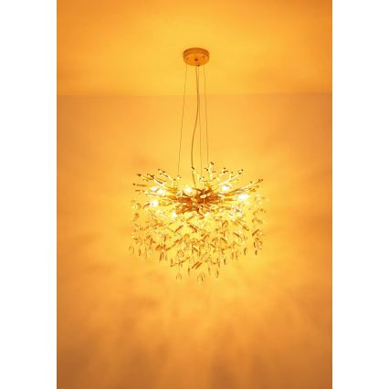 Globo - Rippvalgusti kaabliga 10xE14/40W/230V kuldne