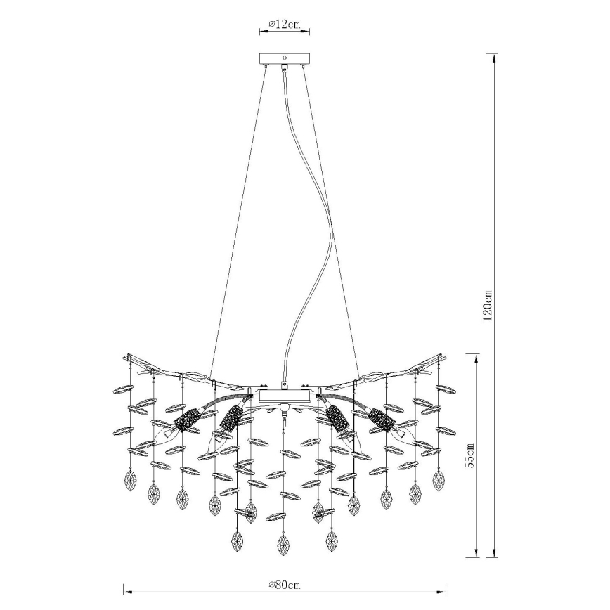 Globo - Rippvalgusti kaabliga 10xE14/40W/230V kuldne