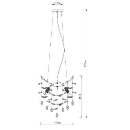 Globo - ripplühter kaablil 4xE14/40W/230V kuldne