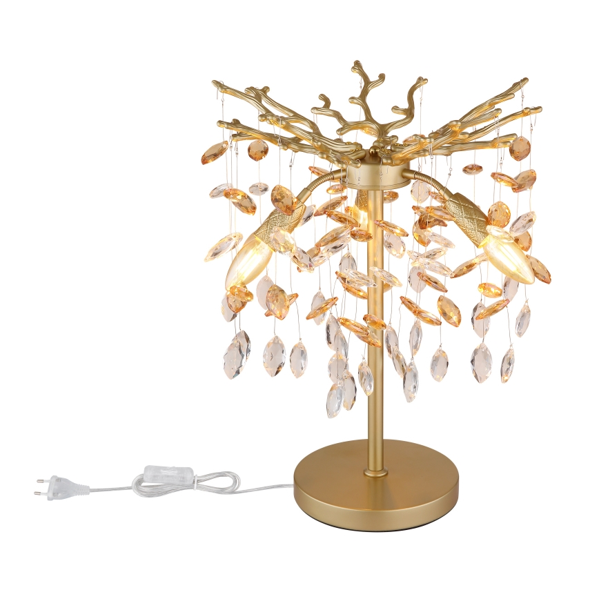 Globo - kuldne laualamp 3xE14/40W/230V