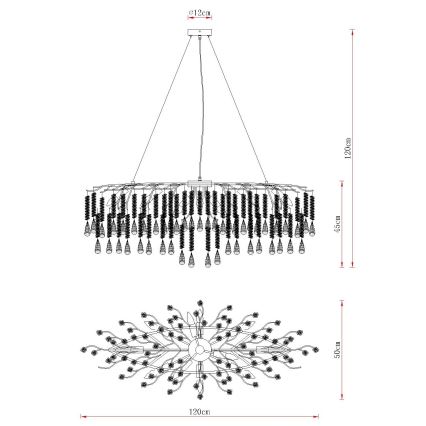 Globo - Ripplamp kaabliga 12xE14/40W/230V