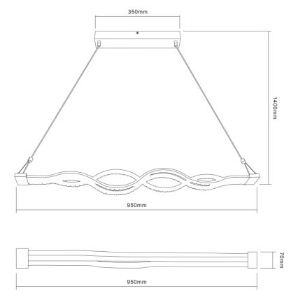 Globo - LED-hämardatav rippvalgusti juhtmel LED/30W/230V + kaugjuhtimispult