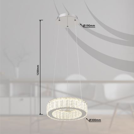 Globo - LED reguleeritav ripplamp kaablil LED/30W/230V 2700-6000K läbimõõt 30 cm + kaugjuhtimispult