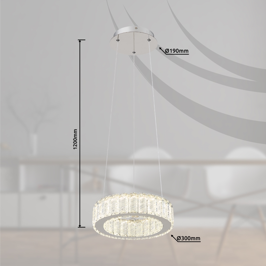Globo - LED reguleeritav ripplamp kaablil LED/30W/230V 2700-6000K läbimõõt 30 cm + kaugjuhtimispult