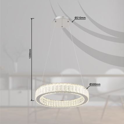 Globo - LED Hämardatav lühter LED/50W/230V 2700-6000K d. 50 cm + kaugjuhtimispult