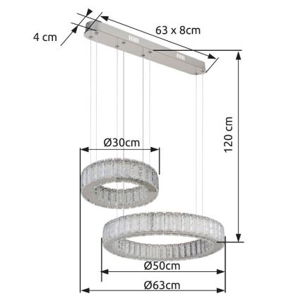 Globo - LED Hämardatav lühter LED/80W/230V 2700-6000K + kaugjuhtimispult