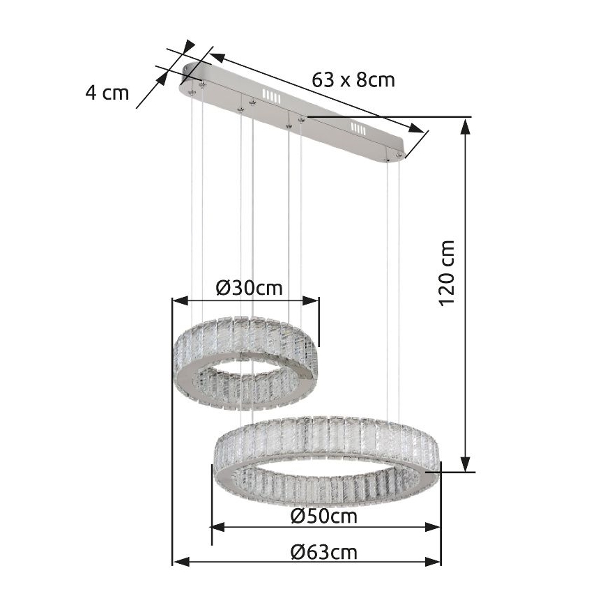 Globo - LED Hämardatav lühter LED/80W/230V 2700-6000K + kaugjuhtimispult
