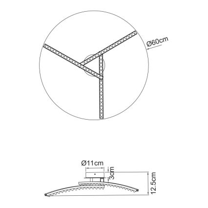 Globo - LED Pinnale kinnitatav lühter vannituppa 3xLED/6W/230V IP44