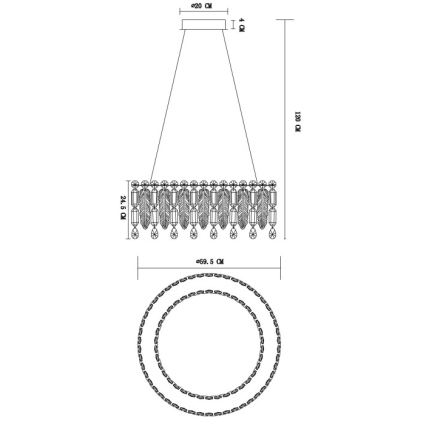 Globo - LED rippvalgusti kaablil LED/58W/230V 2700-6000K + kaugjuhtimispult