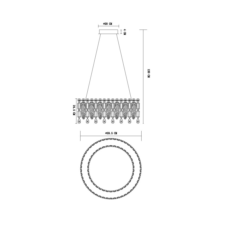 Globo - LED rippvalgusti kaablil LED/58W/230V 2700-6000K + kaugjuhtimispult