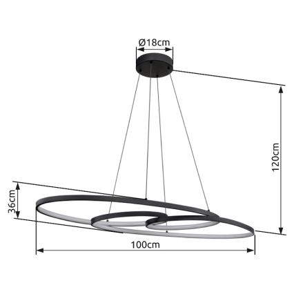 Globo - LED Lühter LED/39W/230V 2700/4000/6500K
