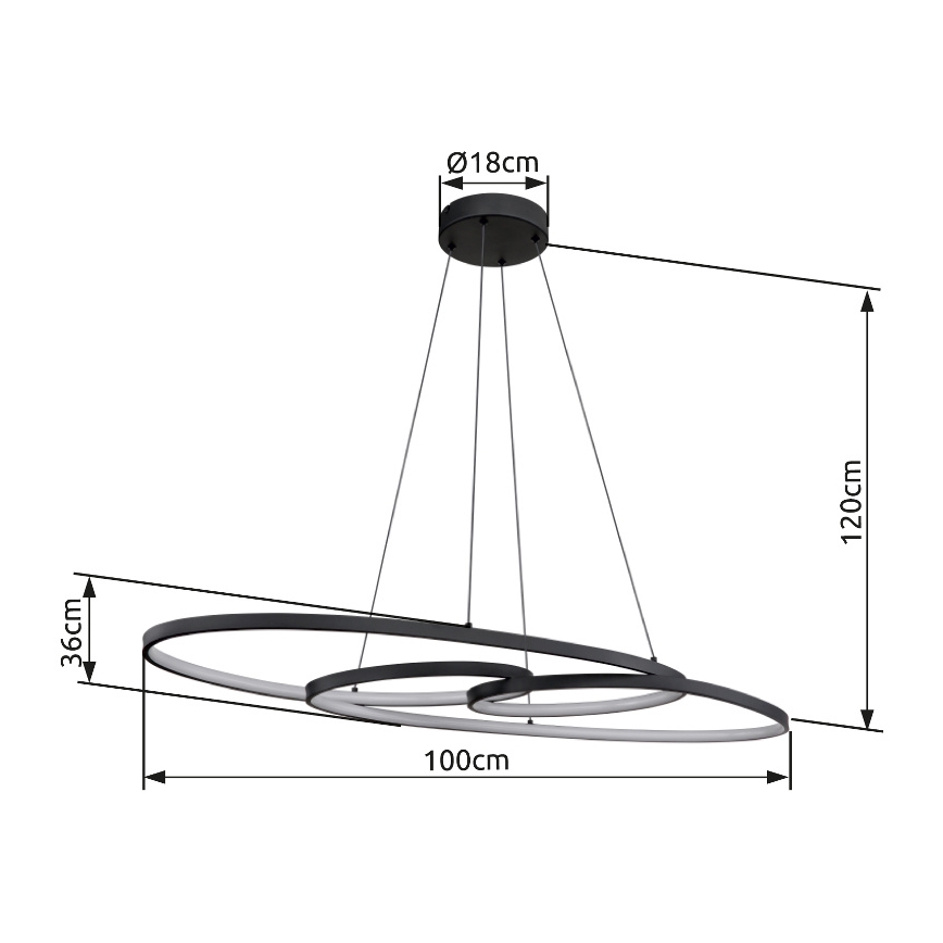 Globo - LED Lühter LED/39W/230V 2700/4000/6500K