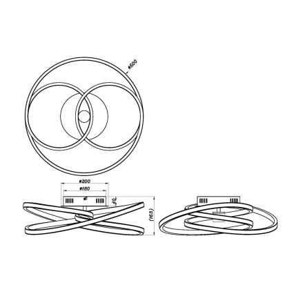Globo - LED Pinnale kinnitatav lühter LED/40W/230V 3000K kuldne/must