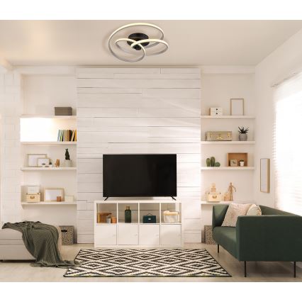 Globo - LED Pinnale kinnitatav lühter LED/40W/230V 3000K matt kroom/must