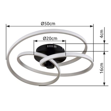 Globo - LED Pinnale kinnitatav lühter LED/40W/230V 3000K matt kroom/must