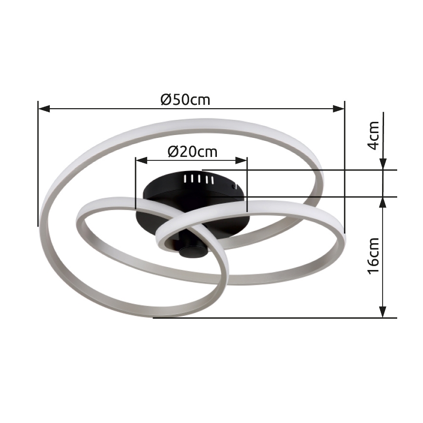 Globo - LED Pinnale kinnitatav lühter LED/40W/230V 3000K matt kroom/must